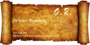 Orbán Romána névjegykártya