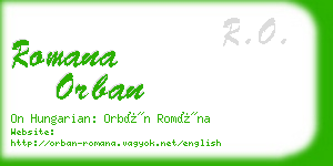 romana orban business card